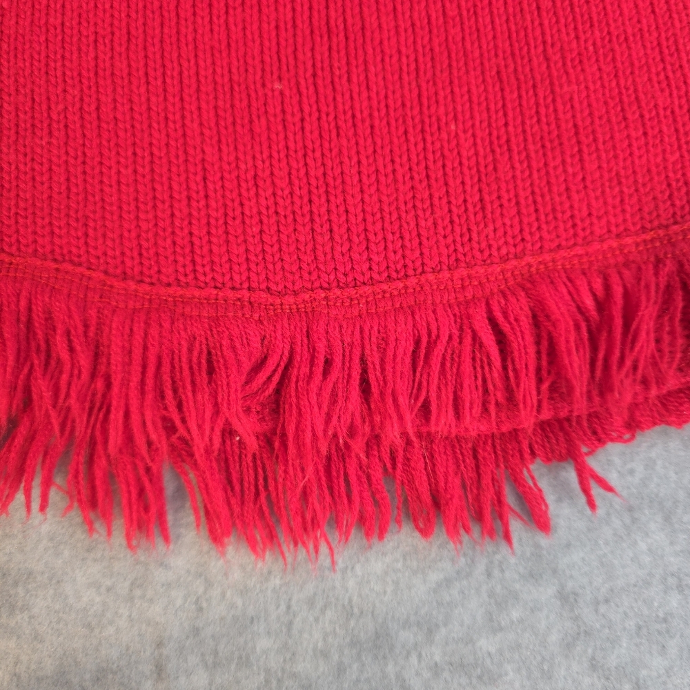 Vintage Strawberry Shortcake Red Embroidered Sweater Poncho 6/6X - Picture 5 of 12